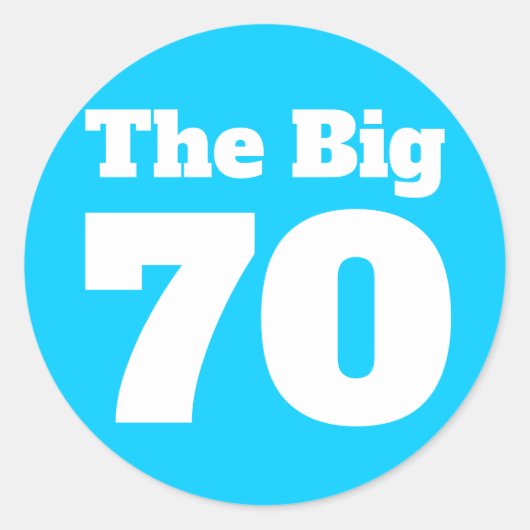 De grote 70 Bright Blauwe Dag Ronde Sticker (Voorkant)
