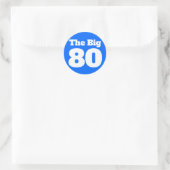 De grote 80 blauwe verjaardag ronde sticker (Tas)