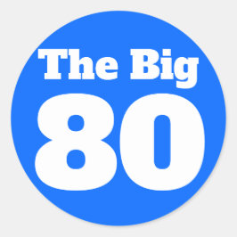 De grote 80 blauwe verjaardag ronde sticker