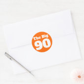 De Grote 90 Oranje Verjaardag Ronde Sticker (Envelop)