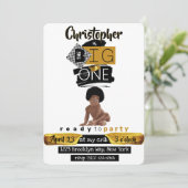 De grote| Afro Hip Hop Baby Retro Birthday Kaart (Staand voorkant)