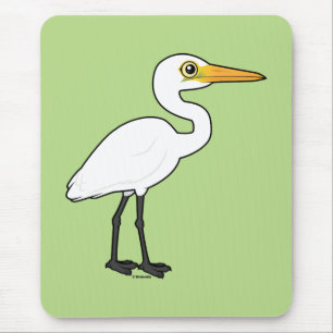 De Grote Aigrette van Birdorable Muismat