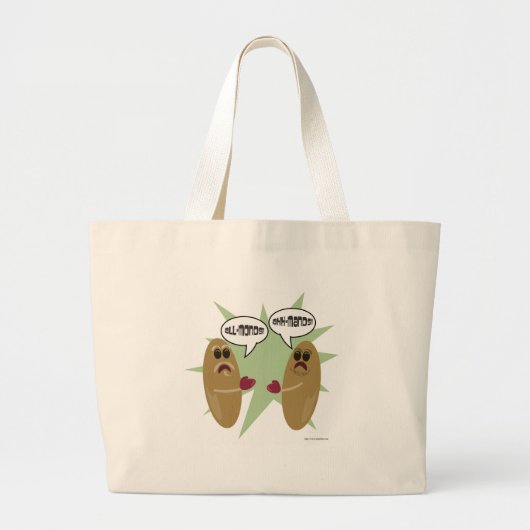 De grote amandeldiscussie Cartoon en kunst Grote Tote Bag (Voorkant)