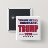 De grote Amerikaanse comeback - Trump 2020 Vierkante Button 5,1 Cm (Voorkant /achterkant)