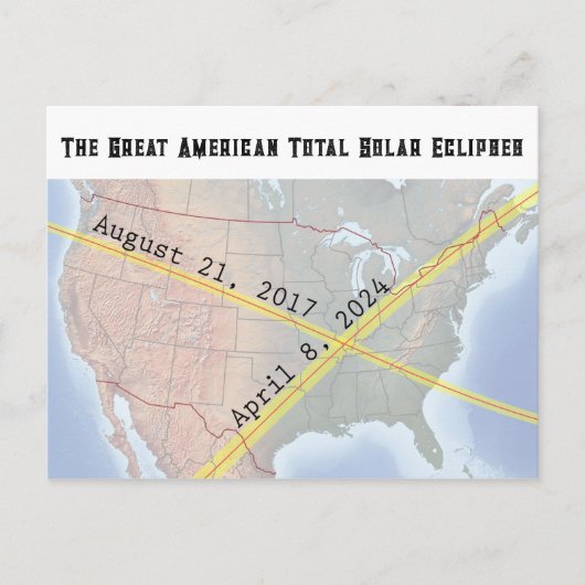 De Grote Amerikaanse Verduistering 2017 en 2024 Ka Briefkaart (Voorkant)