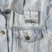 De grote astronomische telescoop vierkante button 5,1 cm (In situ)