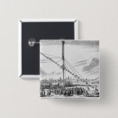 De grote astronomische telescoop vierkante button 5,1 cm (Voorkant /achterkant)