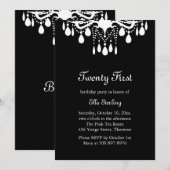 De Grote Ballroom van Crystal (zwarte) Uitnodiging (Voorkant / Achterkant)