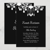 De Grote Ballroom van Crystal (zwarte) Uitnodiging (Voorkant / Achterkant)