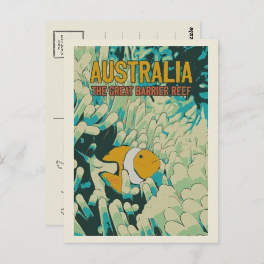 De grote barrièrerif, clownfish, Australië Briefkaart (Voorkant / Achterkant)