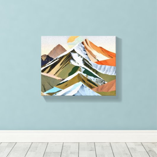 De grote bergketens canvas afdruk (Insitu (Houten vloer))