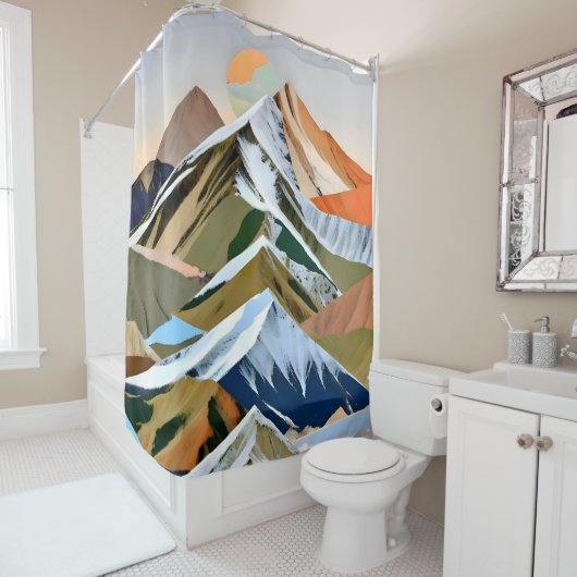 De grote bergketens douchegordijn (In situ)