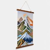De grote bergketens hangend wandkleed (Gebogen)