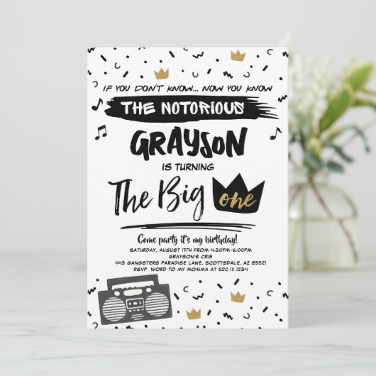 De grote beruchte uitnodiging voor de eerste verja (Staand voorkant)