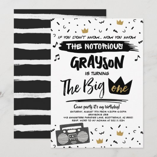 De grote beruchte uitnodiging voor de eerste verja (Voorkant / Achterkant)