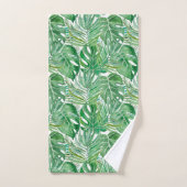 De grote bladeren van palmbomen en monstera bad handdoek (Handdoek)