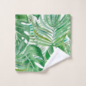 De grote bladeren van palmbomen en monstera bad handdoek (Wasdoekje)