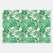 De grote bladeren van palmbomen en monstera inpakpapier vel (Voorkant 3)