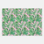 De grote bladeren van palmbomen en monstera inpakpapier vel (Voorkant 3)