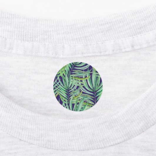 De grote bladeren van palmbomen en monstera labels (Aangebracht)