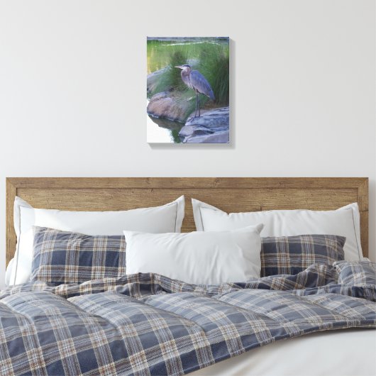 De grote blauwe Heron Canvas Afdruk (Insitu (Slaapkamer))