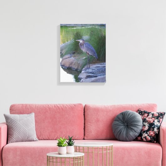 De grote blauwe Heron Canvas Afdruk (Insitu (Woonkamer))