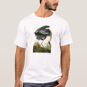 De Grote Blauwe Heron John Audubon Birds of Americ T-shirt