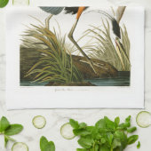 De Grote Blauwe Heron John Audubon Birds of Americ Theedoek (Gevouwen)