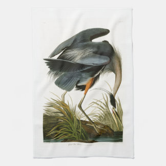 De Grote Blauwe Heron John Audubon Birds of Americ Theedoek
