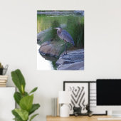 De grote blauwe Heron Poster (Thuiskantoor)