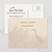 De grote blauwe Heron trouwe bruiloft, behalve de  Aankondigingskaart (Voorkant / Achterkant)