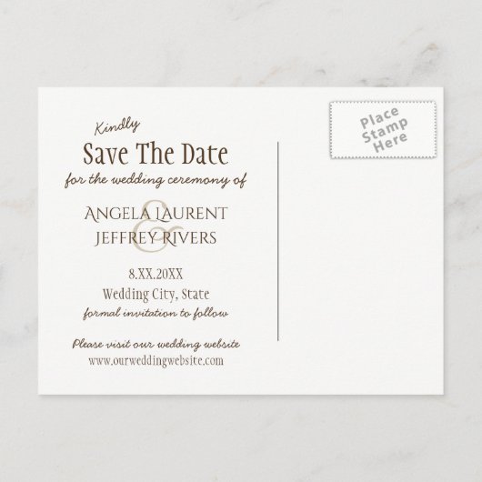 De grote blauwe Heron trouwe bruiloft, behalve de Aankondigingskaart (Achterkant)