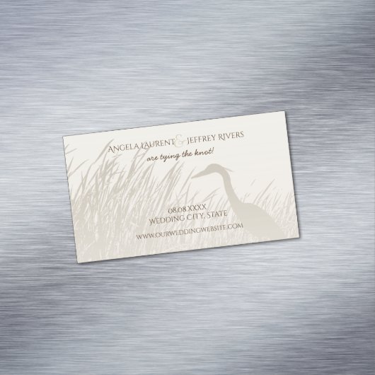 De grote blauwe Heron trouwe bruiloft, behalve de  Magnetisch Visitekaartje (Voorbeeld)