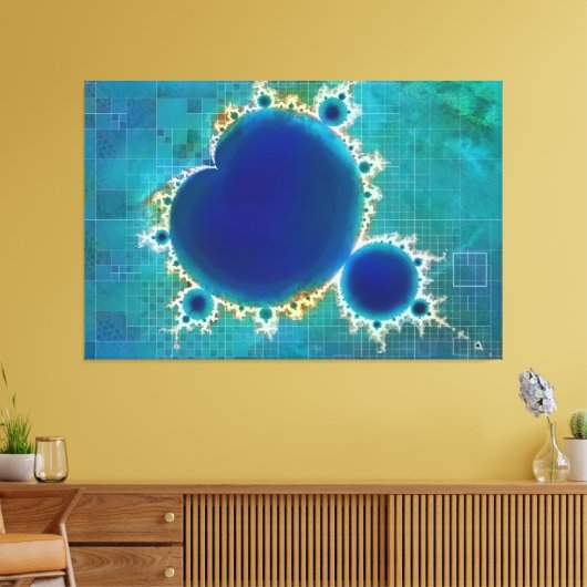 De Grote Blauwe Mandelbrot Set Fractal Schatkaart Canvas Afdruk (Insitu (Woonkamer))