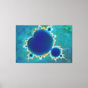 De Grote Blauwe Mandelbrot Set Fractal Schatkaart Canvas Afdruk
