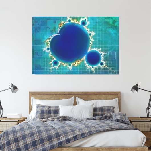 De Grote Blauwe Mandelbrot Set Fractal Schatkaart Canvas Afdruk (Insitu (Slaapkamer))