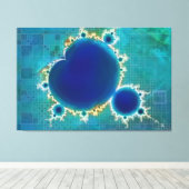 De Grote Blauwe Mandelbrot Set Fractal Schatkaart Canvas Afdruk (Insitu (Houten vloer))
