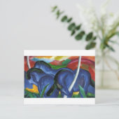 De grote blauwe paarden van Franz Marc Briefkaart (Staand voorkant)
