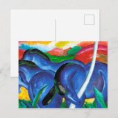De grote blauwe paarden van Franz Marc Briefkaart (Voorkant / Achterkant)