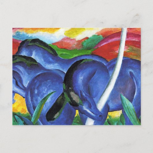 De grote blauwe paarden van Franz Marc Briefkaart (Voorkant)