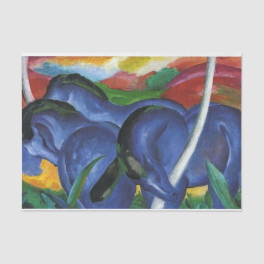 De grote blauwe paarden van Franz Marc Tissue Pape Tissuepapier (Voorkant)