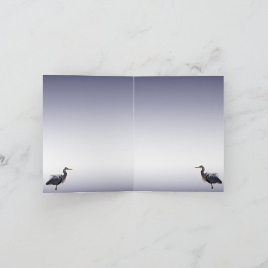 De grote Blauwe Reiger dankt u kaardt Bedankkaart (Binnen)