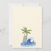 De grote blauwe retro surfen eerste verjaardag kaart (Achterkant)