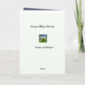 De grote Blauwe Verjaardag van de Reiger Kaart (Achterkant)