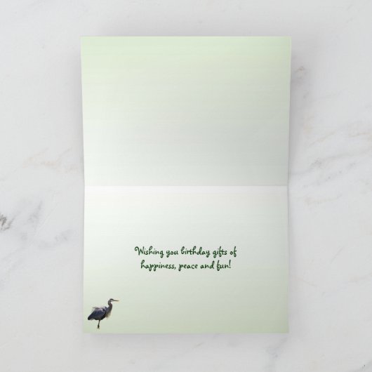 De grote Blauwe Verjaardag van de Reiger Kaart (Binnen)