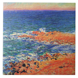 De Grote Blauwe Zee in Antibes, fijne kunst, Tegeltje