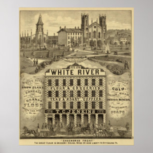 De grote bloem en kruidenierswoning poster