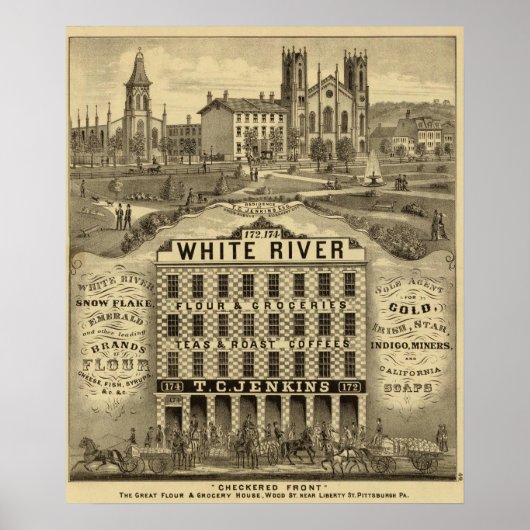 De grote bloem en kruidenierswoning poster (Voorkant)