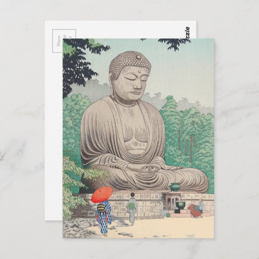 De Grote Boeddha in Kamakura FUJISHIMA TAKEJI Briefkaart (Voorkant / Achterkant)