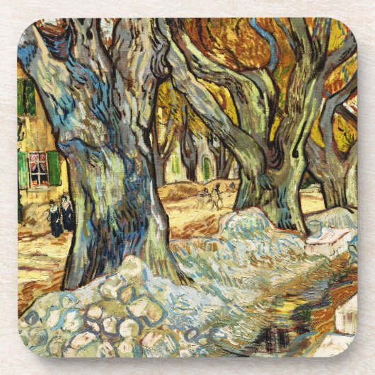 De grote bomen van Vincent van Gogh Bier Onderzetter (Voorkant)